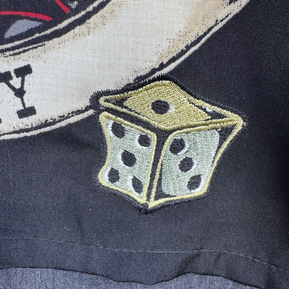 Vtg Dragonfly Roadhouse Shirt Mens XXL Black Button Up‎ Skull 8 Ball Biker Dice - Picture 11 of 11